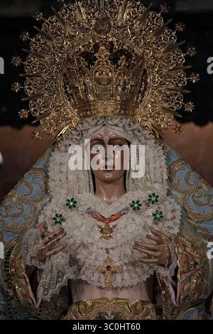 Séville, le 15 juin 2025. La Vierge de la Macarena dans sa basilique. Photo : Juan Flores. Archsev. Crédit : album / Archivo ABC / Juan Flores Banque D'Images
