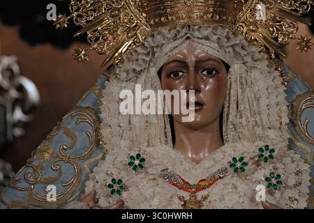 Séville, le 15 juin 2025. La Vierge de la Macarena dans sa basilique. Photo : Juan Flores. Archsev. Crédit : album / Archivo ABC / Juan Flores Banque D'Images