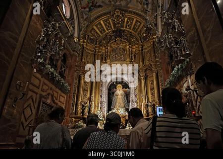 Séville, le 15 juin 2025. La Vierge de la Macarena dans sa basilique. Photo : Juan Flores. Archsev. Crédit : album / Archivo ABC / Juan Flores Banque D'Images