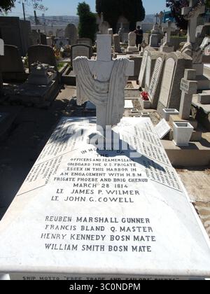 13 novembre 2014 - Valparaiso, Valparaiso, Chili - Tombeau à la mémoire des officiers et des marins tués à bord de l'USS Frégate Essex dans le port de Valparaiso lors d'un engagement avec HBM Frégate Phoebe et Brig Cherub le 28 mars 1814 (crédit image : © Carlos Garcia Granthon/ZUMA Wire) Banque D'Images