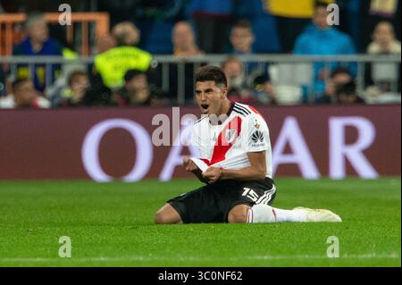 9 décembre 2018 - Madrid, Madrid, Espagne - Exequiel Palacios de CA River plate lors du match entre River plate vs Boca Juniors du match final de la Copa Libertadores 2018. Stade Santiago Bernabeu. Madrid, Espagne - 9 DIC 2018. (Crédit image : © AFP7 via ZUMA Wire) Banque D'Images