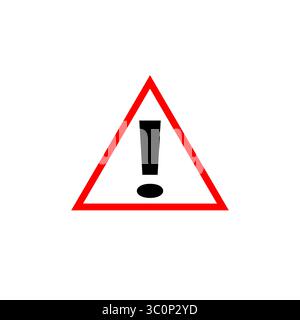Triangle de signalisation. Icône en forme de point d'exclamation. Symbole de bordure rouge. Illustration d'alerte vectorielle. Illustration de Vecteur