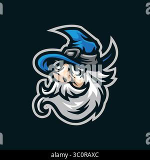 Conception de logo de mascotte de assistant avec style de concept d'illustration moderne pour l'impression de badge, d'emblème et de t-shirt. Illustration de la tête de l'assistant. Illustration de Vecteur