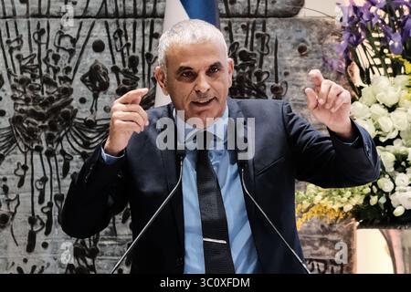 24 décembre 2018 - Jérusalem, Israël - le ministre des Finances MOSHE KAHLON fait un geste lors d'une cérémonie de nomination du professeur Amir Yaron au poste de gouverneur de la Banque d'Israël à la résidence du président en présence du président Rivlin et du premier ministre Netanyahu. (Crédit image : © Nir Alon/ZUMA Wire) Banque D'Images