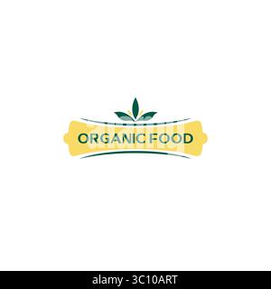 Vecteur de logo d'étiquette d'aliment biologique. Symbole nature Illustration de Vecteur