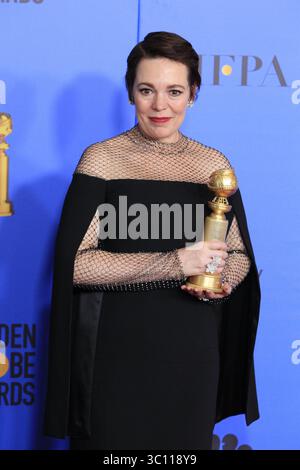6 janvier 2019 - Beverly Hills, CA, USA - LOS ANGELES - 6 Jan : Olivia Colman aux Golden Globe Awards 2019 - salle de presse à l'hôtel Beverly Hilton le 6 janvier 2019 à Beverly Hills, CA (crédit image : © Kathy Hutchins via ZUMA Wire) Banque D'Images