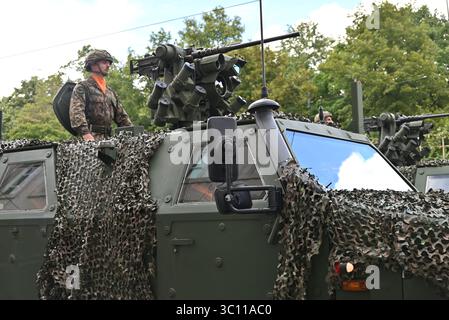 Bruxelles, Belgique. 21 juillet 2025. Les soldats belges défilent, dans le cadre des événements de la Fête nationale, à Bruxelles, le lundi 21 juillet 2025. Crédit : Tereza Supova/CTK photo/Alamy Live News Banque D'Images