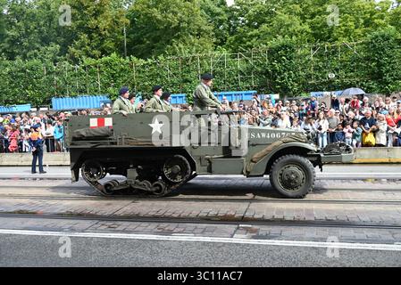 Bruxelles, Belgique. 21 juillet 2025. Les troupes de l’armée AMÉRICAINE ont également participé au défilé des soldats belges, dans le cadre des événements de la Journée nationale, à Bruxelles, le lundi 21 juillet 2025. Crédit : Tereza Supova/CTK photo/Alamy Live News Banque D'Images