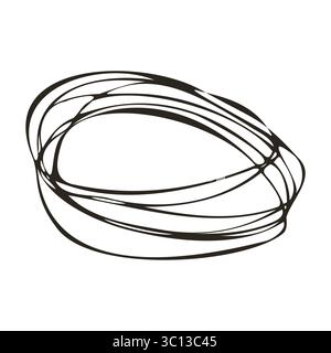Doodle cercle dessiné à la main, cadre abstrait rond. Contour isolé doodle sur fond blanc. Illustration vectorielle Illustration de Vecteur