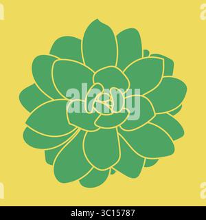 Motif succulent. Logo de fleur silhouette. Élément pour le design, les arrière-plans, les fonds d'écran. Illustration de Vecteur