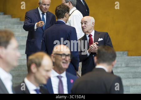 Henry Kravis (copropriétaire de la société de capital-investissement KKR) après le sommet d'investissement Made for Germany à la Chancellerie fédérale. Le sommet sur l'investissement vise Banque D'Images