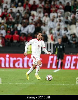 20 janvier 2019 : Vahid Amiri d'Iran lors de Iran contre Oman au stade Zayed Sports City à Abu Dhabi, Emirats Arabes Unis, Coupe d'Asie de l'AFC, championnat d'Asie de football. Ulrik Pedersen/CSM.(image de crédit : &copy ; Ulrik Pedersen/CSM via ZUMA Wire) Banque D'Images