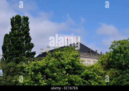 Copenhague /Danemark./ 27 juin 2019/ Danneborg hôte sur le palais d'amalienborg partie du palais où résident Crwon prince Frederiks et la couronne Pricess Mary, ce palais appartient au prince frederks grand-mère reine ingri qui a menti quand elle était vivante et le couple royal réside avec l'adn de l'enfant droyal garde de devoir infron le palais. (Photo..Francis Dean / Deanpictures. Banque D'Images