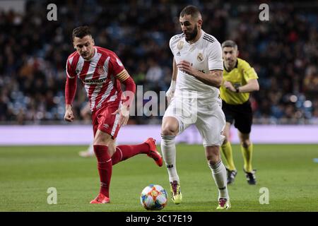 24 janvier 2019 - Madrid, Espagne - Karim Benzema du Real Madrid lors du match de la Copa del Rey entre le Real Madrid et le Girona FC au Santiago Bernabeu. (Crédit image : © Legan P. Mace/SOPA images via ZUMA Wire) Banque D'Images