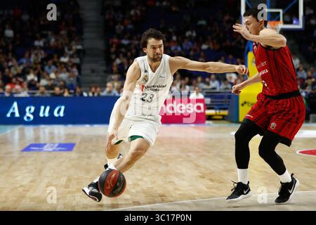 27 décembre 2018 - Madrid, MADRID, ESPAGNE - Sergio Llull Melia d'Espagne et le Real Madrid lors du championnat d'espagne, Liga Endesa, match de basket joué entre le Real Madrid et Montakit Fuenlabrada au stade Wizink Center, Madrid, Espagne, le 27 janvier 2019. (Crédit image : © AFP7 via ZUMA Wire) Banque D'Images