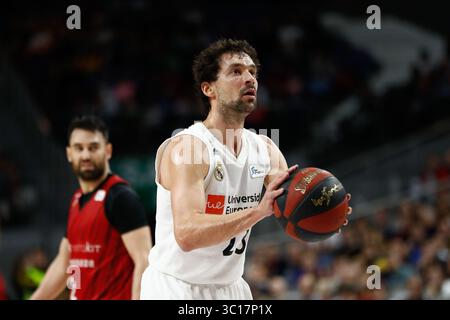 27 décembre 2018 - Madrid, MADRID, ESPAGNE - Sergio Llull Melia d'Espagne et le Real Madrid lors du championnat d'espagne, Liga Endesa, match de basket joué entre le Real Madrid et Montakit Fuenlabrada au stade Wizink Center, Madrid, Espagne, le 27 janvier 2019. (Crédit image : © AFP7 via ZUMA Wire) Banque D'Images