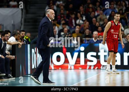 27 décembre 2018 - Madrid, MADRID, ESPAGNE - Pablo Laso d'Espagne et le Real Madrid lors du championnat espagnol Liga Endesa, match de basket joué entre le Real Madrid et Montakit Fuenlabrada au stade Wizink Center, Madrid, Espagne, le 27 janvier 2019. (Crédit image : © AFP7 via ZUMA Wire) Banque D'Images