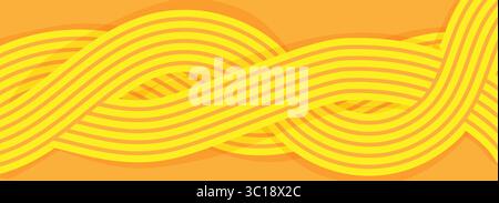 Motif ramen, illustration de fond dynamique de nouilles asiatiques, ramen, spaghetti, motif de fond orange Illustration de Vecteur