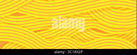 Motif ramen, illustration de fond dynamique de nouilles asiatiques, ramen, spaghetti, motif de fond orange Illustration de Vecteur