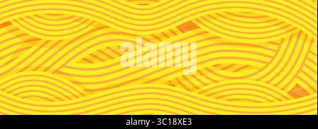Motif ramen, illustration de fond dynamique de nouilles asiatiques, ramen, spaghetti, motif de fond orange Illustration de Vecteur
