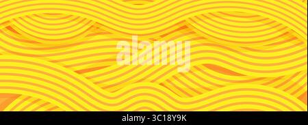 Motif ramen, illustration de fond dynamique de nouilles asiatiques, ramen, spaghetti, motif de fond orange Illustration de Vecteur