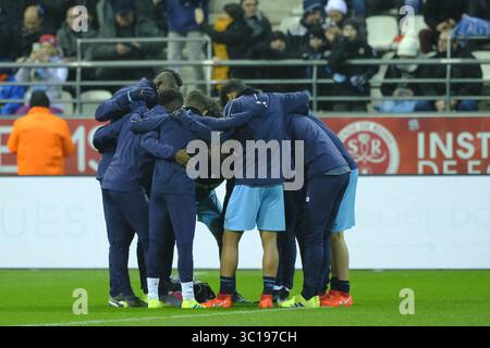3 février 2019 - Reims, Marne, France - Marseille équipe après le championnat de France de football, Ligue 1 Conforama, stade de Reims contre l'Olympique de Marseille à Auguste Delaune Stadium Reims - France..Reims a gagné 2-1 (crédit image : © Pierre Stevenin/ZUMA Wire) Banque D'Images