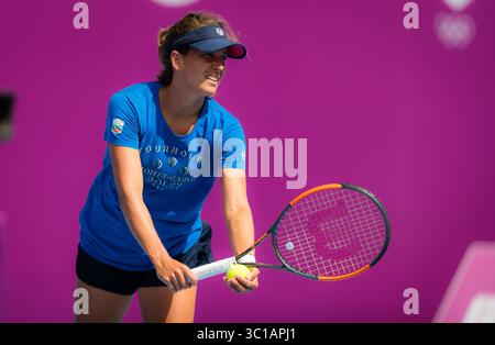 9 février 2019 - Doha, QATAR - Barbora Strycova de la République tchèque lors des essais en vue du tournoi de tennis Qatar total Open WTA premier 2019 (crédit image : © AFP7 via ZUMA Wire) Banque D'Images