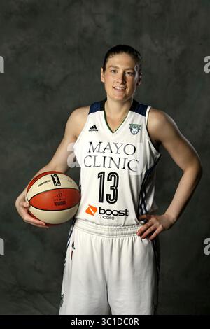 12 mai 2014 - Minneapolis, MN, États-Unis - Lindsey Whalen Journée des médias pour le Lynx au Target Center le 12 mai 2014 à Minneapolis, MN. (Crédit image : Jerry Holt/Minneapolis Star Tribune/TNS via ZUMA Wire) Banque D'Images