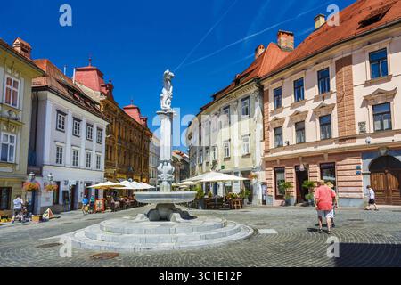 31 juillet 2017 - Ljubljana, Slovénie - Fontaine Hercules à Gornji trg. Ljubljana, Slovénie, Europe. (Crédit image : © Mikel Bilbao / Vwpics/VW pics via ZUMA Wire) Banque D'Images