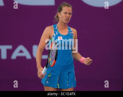 13 février 2019 - Doha, QATAR - Barbora Strycova de la République tchèque en action lors de son match de deuxième tour au tournoi de tennis total Open WTA premier 2019 du Qatar (crédit image : © AFP7 via ZUMA Wire) Banque D'Images