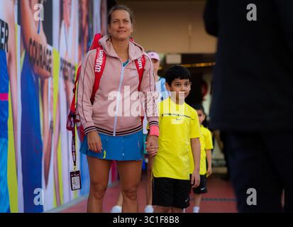 14 février 2019 - Doha, QATAR - Barbora Strycova, de la République tchèque, en route vers le court pour son match de quart de finale au tournoi de tennis Qatar total Open WTA premier 2019 (crédit image : © AFP7 via ZUMA Wire) Banque D'Images