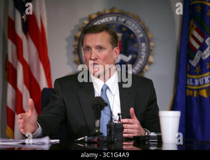Feb 08, 2007 - Minneapolis, MN, USA - le nouvel agent spécial en charge du bureau F.B.I. de Minneapolis, RALPH S. BOELTER, a tenu une conférence de presse jeudi après-midi au bureau pour se présenter. (Crédit image : Jeff Wheeler/Minneapolis Star Tribune/TNS via ZUMA Wire) Banque D'Images