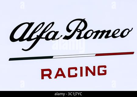 20 février 2019 - Montmelo, BARCELONE, Espagne - logo Alfa Romeo Racing lors des essais de pré-saison de formule 1 2019 sur le circuit de Barcelona - Catalunya à Montmelo, Espagne le 20 février. (Crédit image : © AFP7 via ZUMA Wire) Banque D'Images