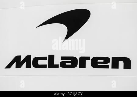 20 février 2019 - Montmelo, BARCELONE, Espagne - logo McLaren lors des essais de pré-saison de formule 1 2019 sur le circuit de Barcelona - Catalunya à Montmelo, Espagne le 20 février. (Crédit image : © AFP7 via ZUMA Wire) Banque D'Images