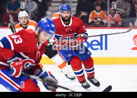 21 février 2019 : le centre des Canadiens de Montréal Nate Thompson (21 ans) suit le match des Flyers de Philadelphie au match des Canadiens de Montréal au Centre Bell à Montréal, Québec. David Kirouac/CSM(image de crédit : &copy ; David Kirouac/CSM via ZUMA Wire) Banque D'Images