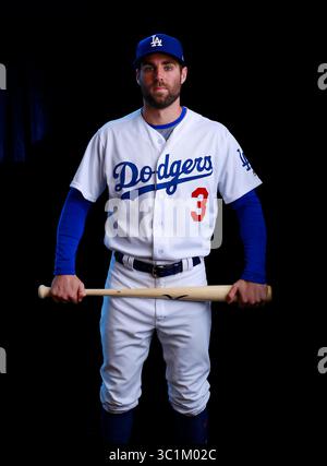20 février 2019 - Tempe, ARIZONA, États-Unis - Chris Taylor, infielder des Los Angeles Dodgers, le 19 février 2019. (Crédit image : © K.C. Alfred/San Diego Union-Tribune via ZUMA Wire) Banque D'Images