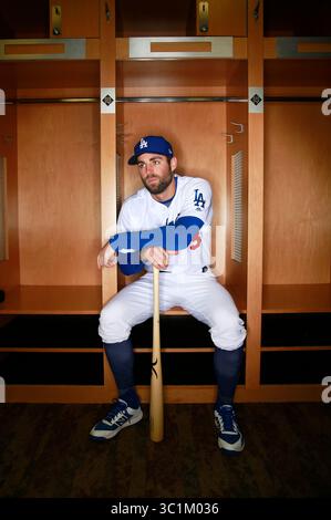 20 février 2019 - Tempe, ARIZONA, États-Unis - Chris Taylor, infielder des Los Angeles Dodgers, le 19 février 2019. (Crédit image : © K.C. Alfred/San Diego Union-Tribune via ZUMA Wire) Banque D'Images