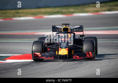 28 février 2019 - Montmelo, BARCELONE, Espagne - CATALOGNE, BARCELONE, ESPAGNE, 28 février. #10 Pierre GASLY pilote de l'Aston Martin Red Bull Racing lors des essais hivernaux sur le circuit de Barcelona Catalunya. (Crédit image : © AFP7 via ZUMA Wire) Banque D'Images