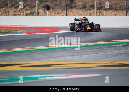 28 février 2019 - Montmelo, BARCELONE, Espagne - CATALOGNE, BARCELONE, ESPAGNE, 28 février. #10 Pierre GASLY pilote de l'Aston Martin Red Bull Racing lors des essais hivernaux sur le circuit de Barcelona Catalunya. (Crédit image : © AFP7 via ZUMA Wire) Banque D'Images