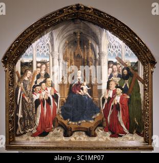 La Vierge des conseillers, 1443-1445 de Lluís Dalmau. MNAC. Espagne. Banque D'Images
