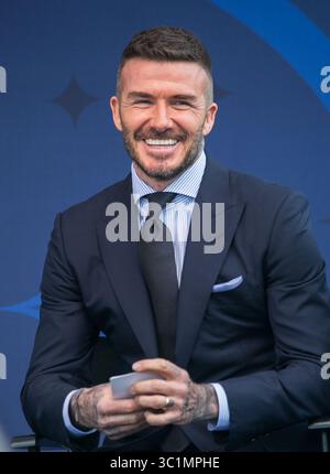 2 mars 2019 - Carson, Californie, États-Unis d'Amérique - David Beckham, ancien joueur de LA Galaxy, lors du dévoilement de sa statue le samedi 2 mars 2019 au Dignity Health Sports Park à Carson, Californie. ARIANA RUIZ/PI (crédit image : © Prensa Internacional via ZUMA Wire) Banque D'Images