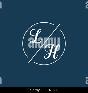 Lettre initiale LH logo monogramme avec graphique vectoriel graphique vectoriel de style de ligne de cercle Illustration de Vecteur