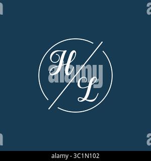 Lettre initiale HL logo monogramme avec graphique vectoriel graphique vectoriel de style de ligne de cercle Illustration de Vecteur