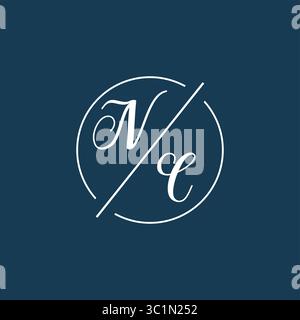 Lettre initiale NC logo monogramme avec graphique vectoriel graphique vectoriel de style de ligne de cercle Illustration de Vecteur