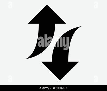 Télécharger Télécharger Haut en bas avant arrière suivant Téléchargeur Downloader North South pointant pointeur chemin icône symbole symbole Noir Blanc illustration Graphi Illustration de Vecteur