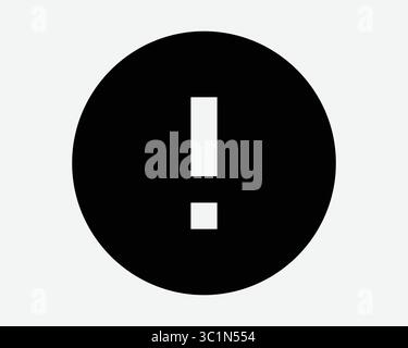 Avis point d'exclamation marque ronde forme erreur problème avertissement message d'avertissement alerte cercle d'attention Noir Blanc icône vecteur symbole Artwor graphique Illustration de Vecteur