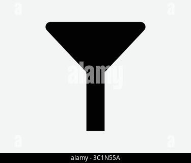 Filtre de forme d'entonnoir Silhouette plat funneling chimie laboratoire cuisine équipement d'outils objet Noir Blanc vecteur icône signe symbole illustration graphique Illustration de Vecteur