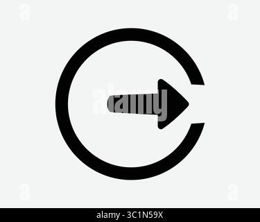 Flèche vers la droite pointant vers la page suivante curseur faire défiler le curseur direction bouton de navigation cercle icône symbole Noir Blanc illustration graphique Illustration de Vecteur