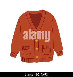 Pull chaud. Illustration dessinée à la main. Illustration vectorielle plate isolée sur un fond blanc Illustration de Vecteur