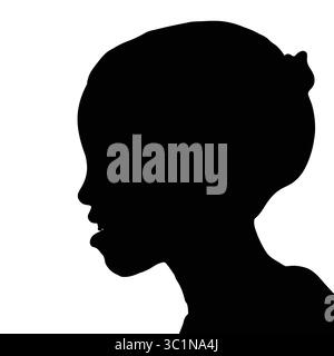 Silhouette du profil de la femme sur fond blanc Illustration de Vecteur
